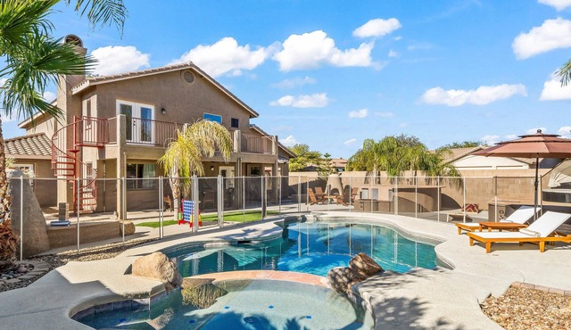 Luxury 4BR Retreat w/Private Pool, Spa, Game Room & 98” Smart TV - New Listing