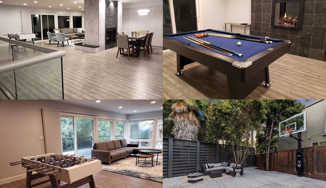 Luxury 4BR4Ba Basketball Court, Hot Tub Spa, Foosball, Pool Table, Tesla Charger