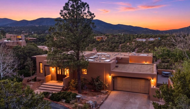 Luxury Adobe Estate Above Santa Fe with Vistas & Spa-Inspired Amenities
