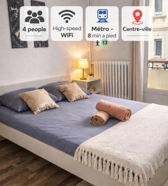 luxury apartement-near paris , metro , restaurant & bakery downstairs , 4 sleeps ,free WIFI