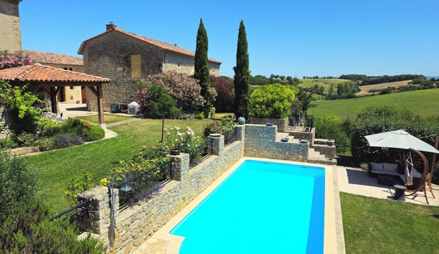 Luxury apartment in a renovated Chateau with a view of the Pyrenees.