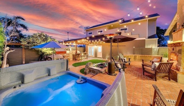Luxury Beach Home One Block from Ocean w/Spa, WiFi, & Gorgeous Outdoor Space!