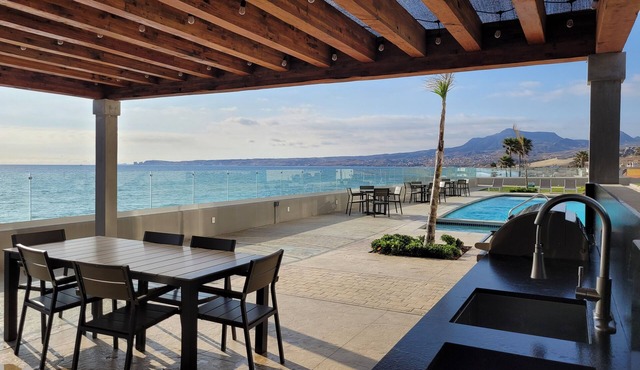 Luxury Beachfront Condo in Rosarito with Pool & Jacuzzi