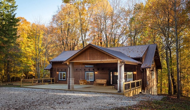 Luxury, brand new, secluded log Cabin incredible private forest view, trails.