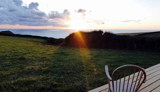 Luxury Cabin for two with panoramic views of the North Cornwall coast.