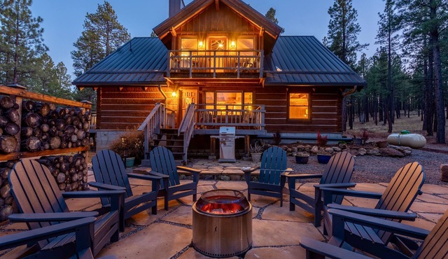 Luxury Cabin – Whispering Pines, Wildlife, Trails, 5-Acres & Starry Skies