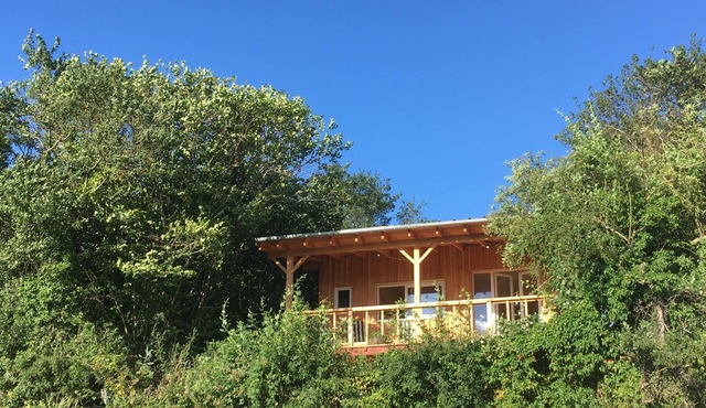 Luxury cabin with covered terrace and panoramic view