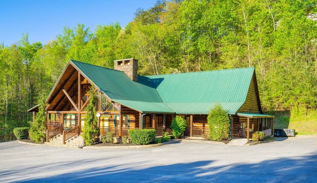 Luxury cabin with hot tub, game room, theater, pool swim spa