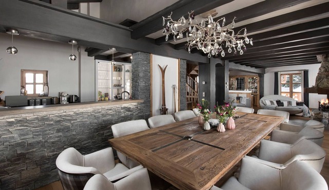 Luxury chalet with spa, pool, and slope views in Courchevel 1550