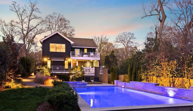 Luxury Charlotte Home with Stunning Pool & Hot Tub & Waterfalls