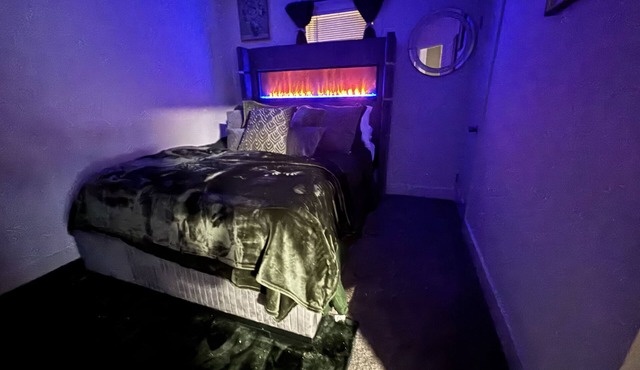 Luxury Comfort: King Size Bed , LED Massage Sofas , Cozy FirePit & Gazebo