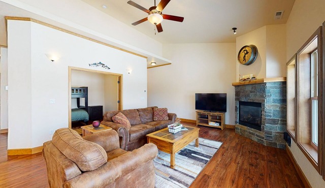 Luxury condo with private deck, pond views, fast WiFi, boat launch & more