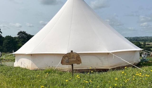 Luxury, cosy bell tent with gorgeous view