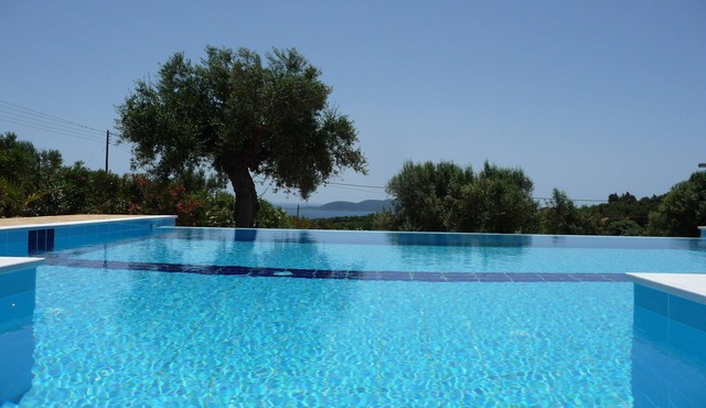 Luxury country villa with pool and sea and the offshore islands