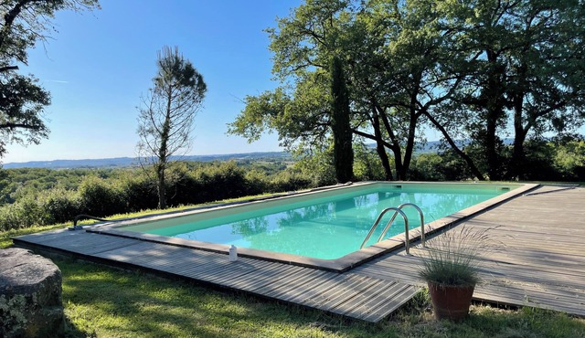 Luxury family bell tent with pool, South West France