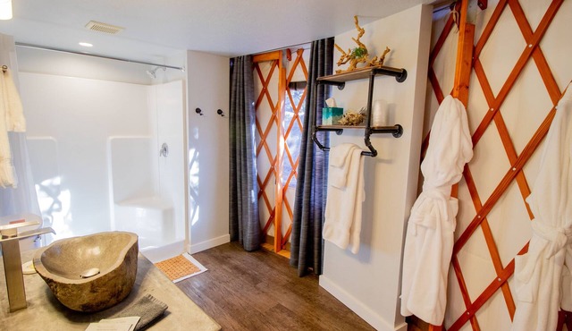 Luxury Glamping Yurt Resort Between National Parks with desert mountain views, close to hiking trails, slot canyons, off-roading and more!