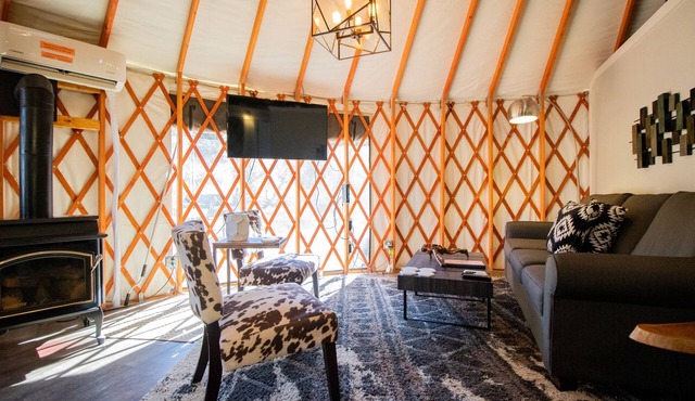 Luxury Glamping Yurt Resort Between National Parks with desert mountain views, close to hiking trails, slot canyons, off-roading and more!