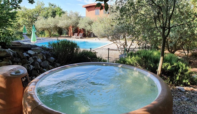 Luxury gypsy caravan with private spa and unlimited access at Domaine Saint Cerice