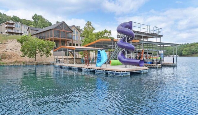 Luxury Home on Cove with Boat Slips, Waterslides, and Jump Deck