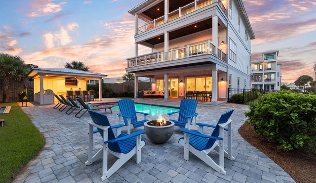 Luxury Home with Private Beach Access a Private Pool, Golf Cart and More!