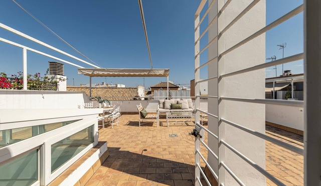 Luxury House in Seville Centre Opposite Historical Buildings. Ample Roof Terrace