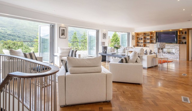 luxury house with stunning views from every room in a quiet glen