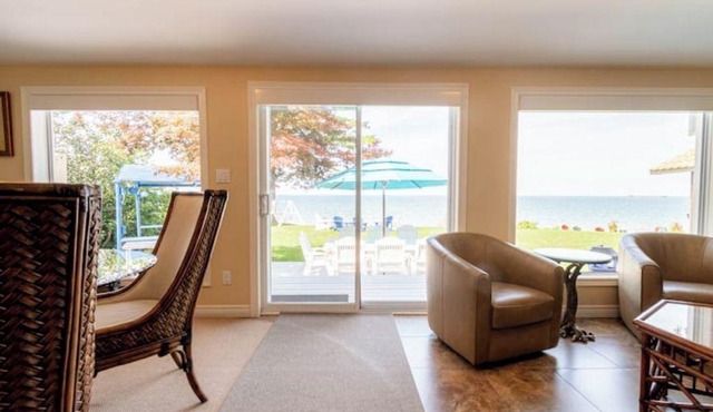 Luxury Lake Ontario Beachfront Home w/Fire Pits, Fireplace & Sunset Views