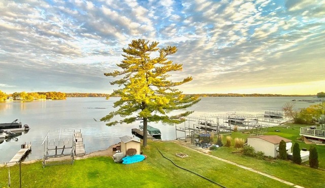 Luxury Lakefront Home w Miles of Lake Views, private pier, lake toys & game room