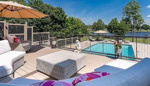 Luxury Lakefront 6-Bed Home in Norton Shores with Pool, Hot Tub, Video Games