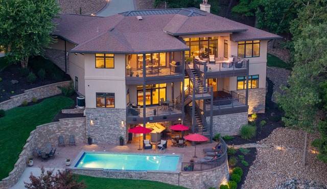 Luxury Lakefront Home with Heated Pool and Protected Cove