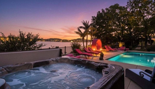 Luxury Lakefront Escape w/Heated Pool, Hot Tub & Theater