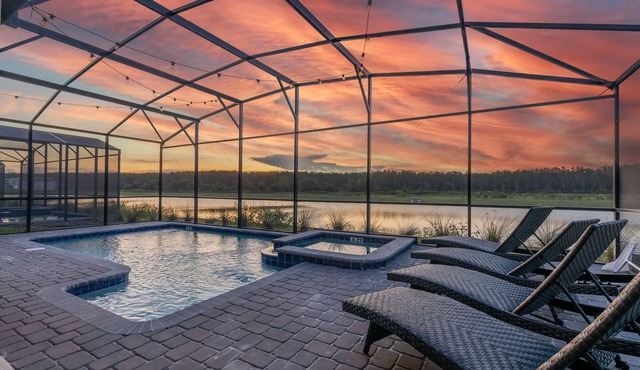 Luxury Lakeview Villa with Game Room + Theater & Free Waterpark Close to Disney