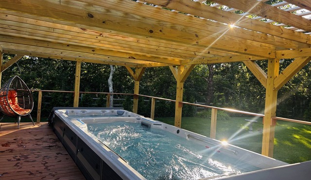 Luxury Log Villa with Endless Pool, Hot Tub & Expansive Grounds