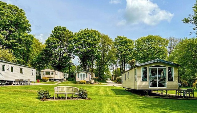 Luxury modern and spacious 12ft-wide caravan with one double and two twin.