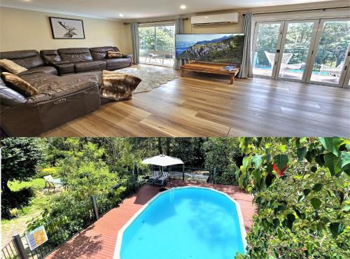 Luxury Mountain Retreat with Gym, Heated Private Pool & Bush Views