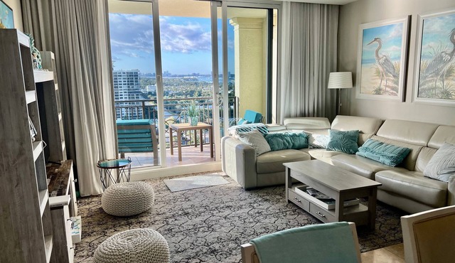 Luxury ocean and sunset views from spacious condo in Palm Beach Resort and Spa 1802