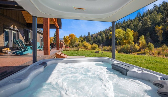 Luxury Riverfront Retreat | Private Hot Tub | Media Room | Mountain Views