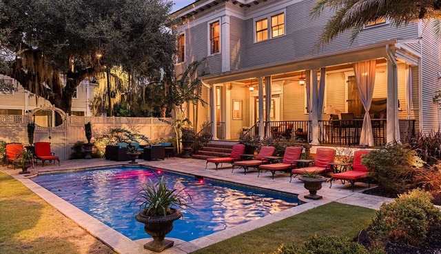 Luxury Savannah Retreat w/Heated Pool, Manicured Gardens by Lucky Savannah