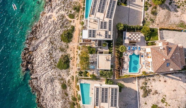 Luxury Seafront Villa Castello Rogoznica with Pool