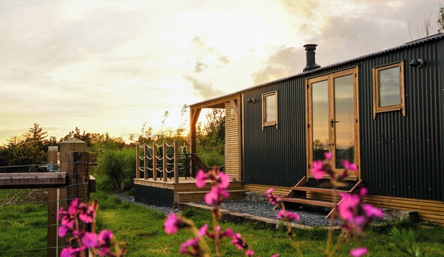 Luxury Shepherds Hut with hot tub, firepit and gas barbeque