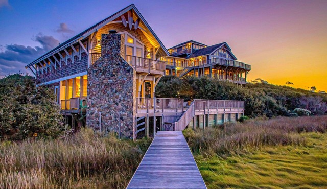 Luxury sound-front home with private pool, hot tub, & dock