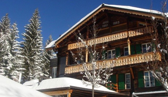 Luxury top two floors of ski chalet in Murren with 360 views. Sleeps 10-11
