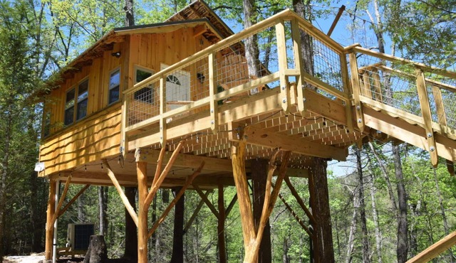 Luxury treehouse built by The Treehouse Guys of the DIY show