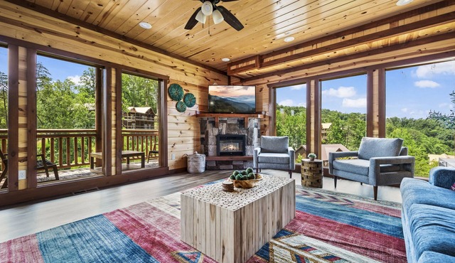 Luxury Views, Sparkling Pool, Giant Theater Oh My!