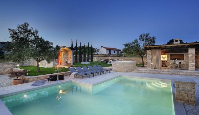 Luxury villa with private heated pool, outdoor sauna