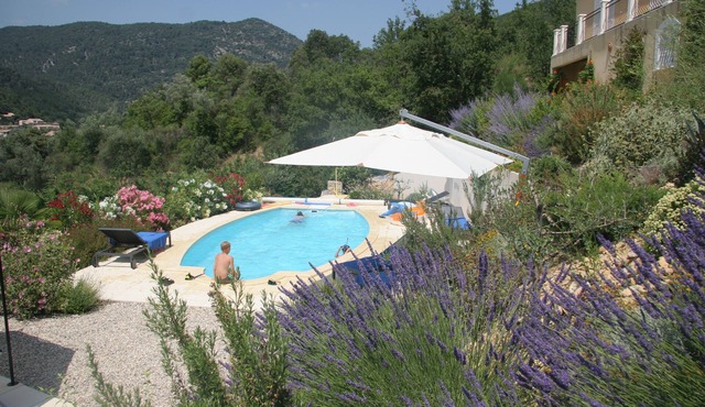 Luxury villa with heated pool and panoramic view 10 min steps from the old Nyons