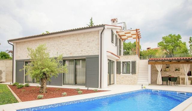 Luxury villa with private pool, fenced garden with veranda near Tinjan