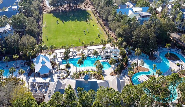 Luxury WaterColor Home with Resort Amenities, Golf Cart & 4 Bikes