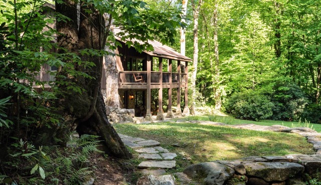 Luxury Waterfall Lodge & Guest House with Firepit, Hiking Trails, WiFi, Creek