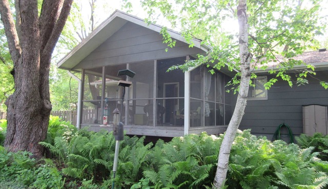 Madison Arboretum Mid-Century Ranch Screen Porch, Fireplace